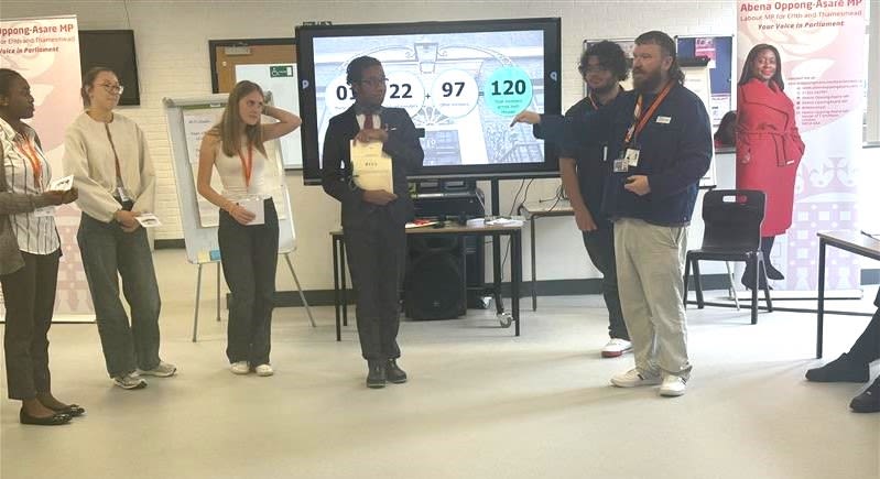 Image of an Outreach officer leading a session at an MP Summer School