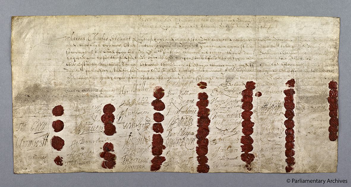 handwritten document with red seals