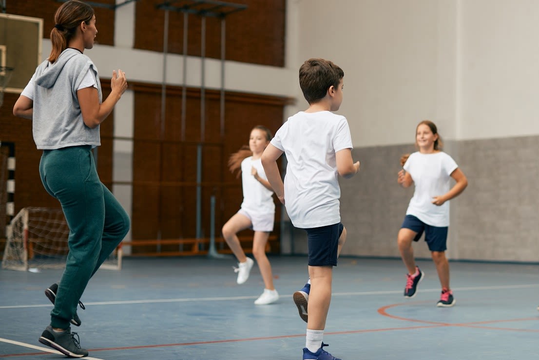 Photograph of children taking a physical education lesson