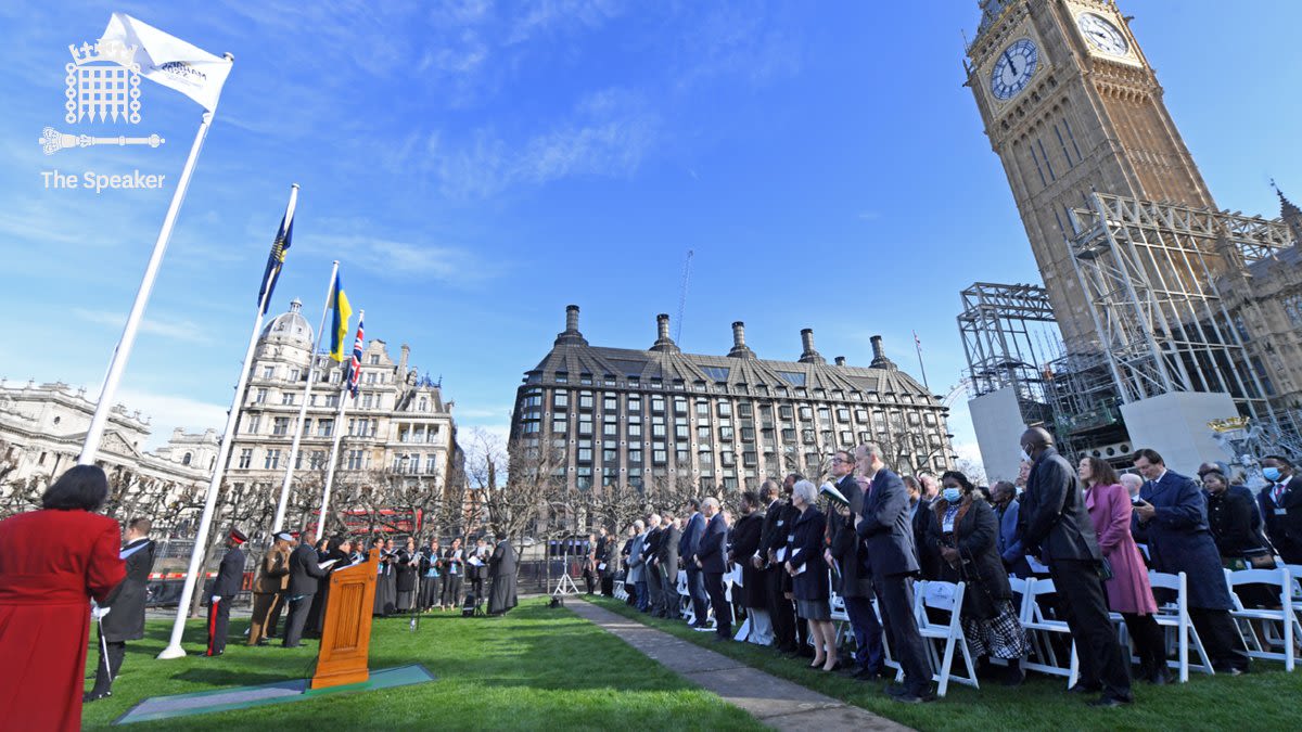 Image of Commonwealth Day ceremony taking place outside