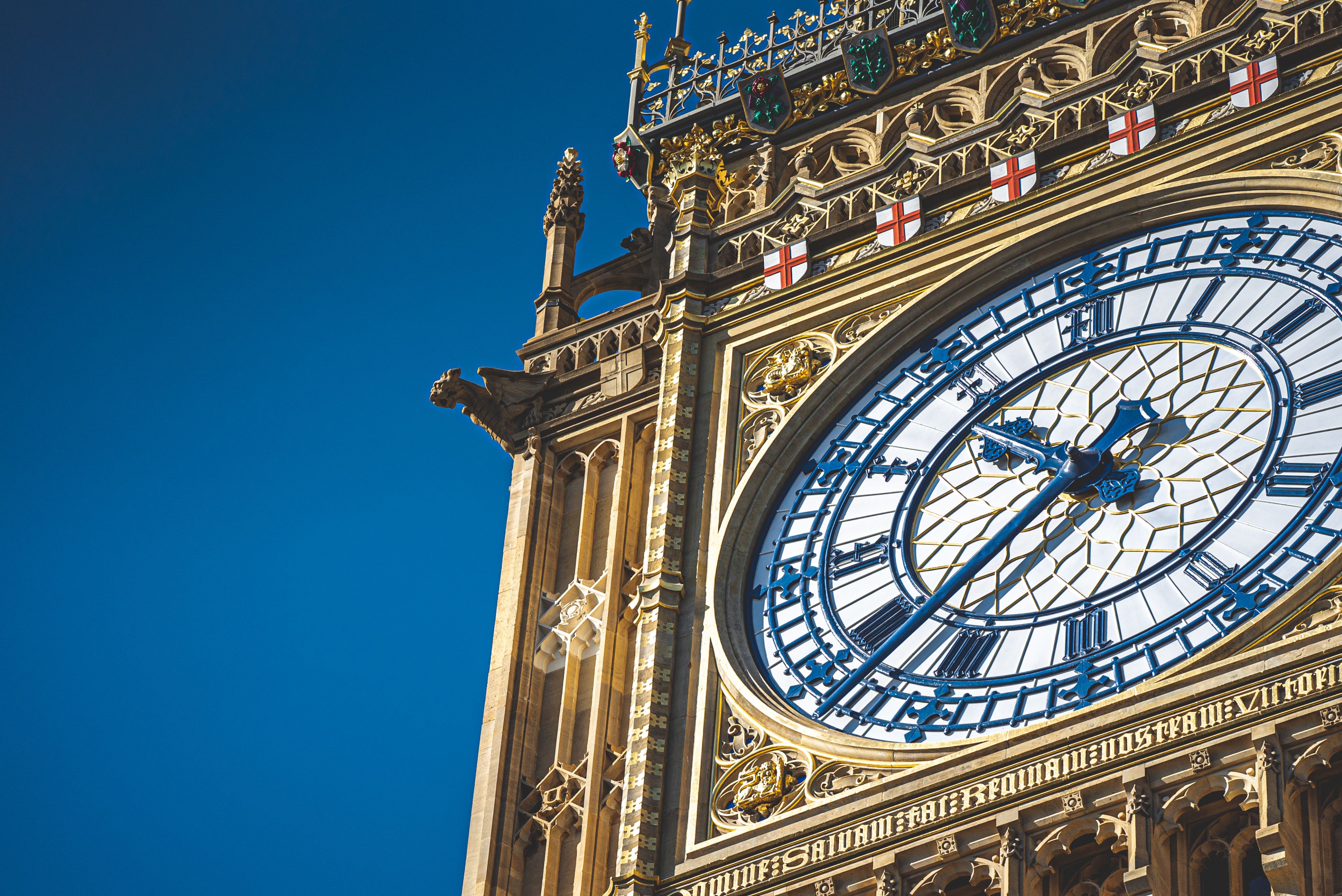 Clock face of the Elizabeth Tower, also known as 'Big Ben'.