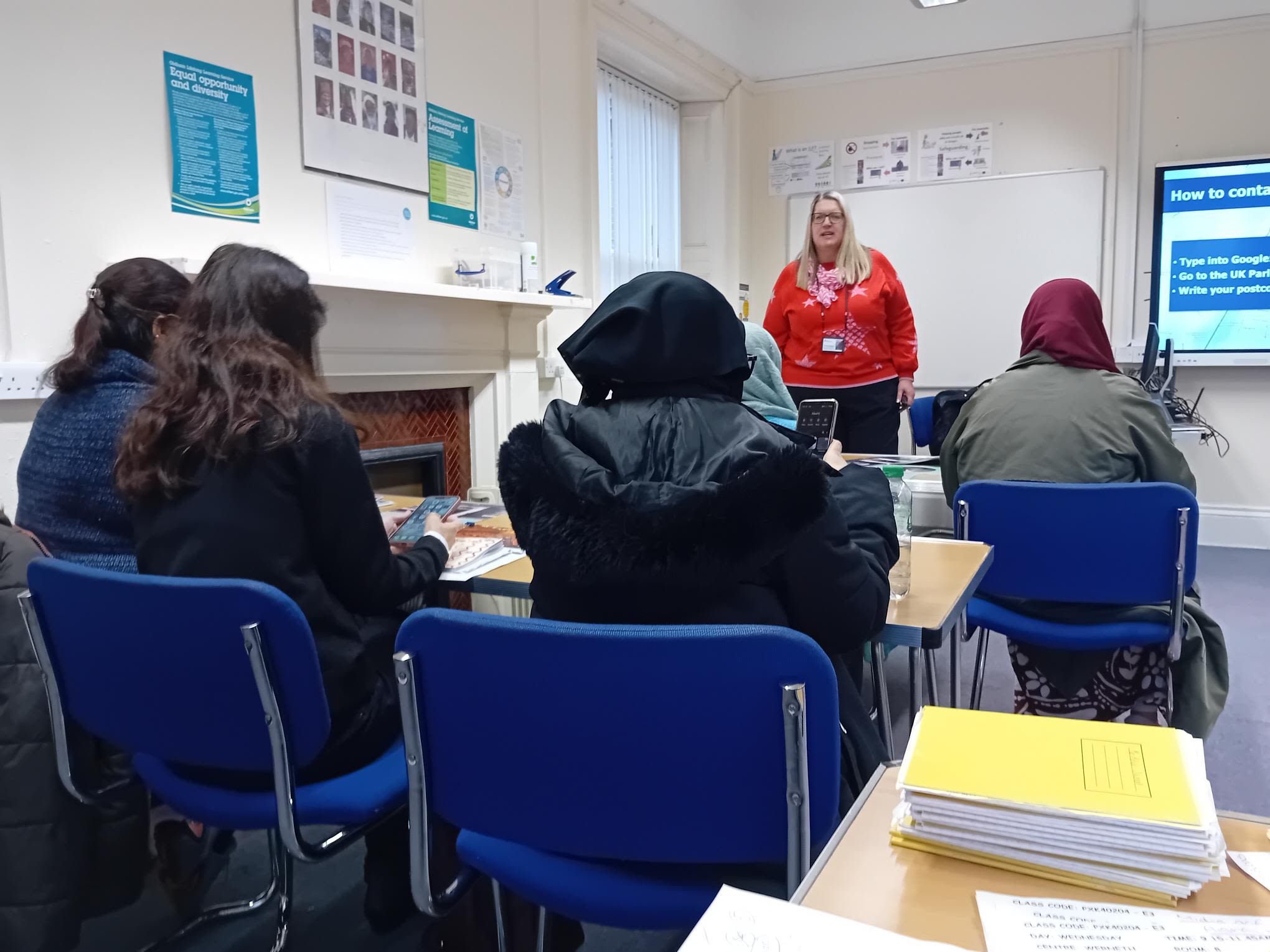 An image of an ESOL session in action