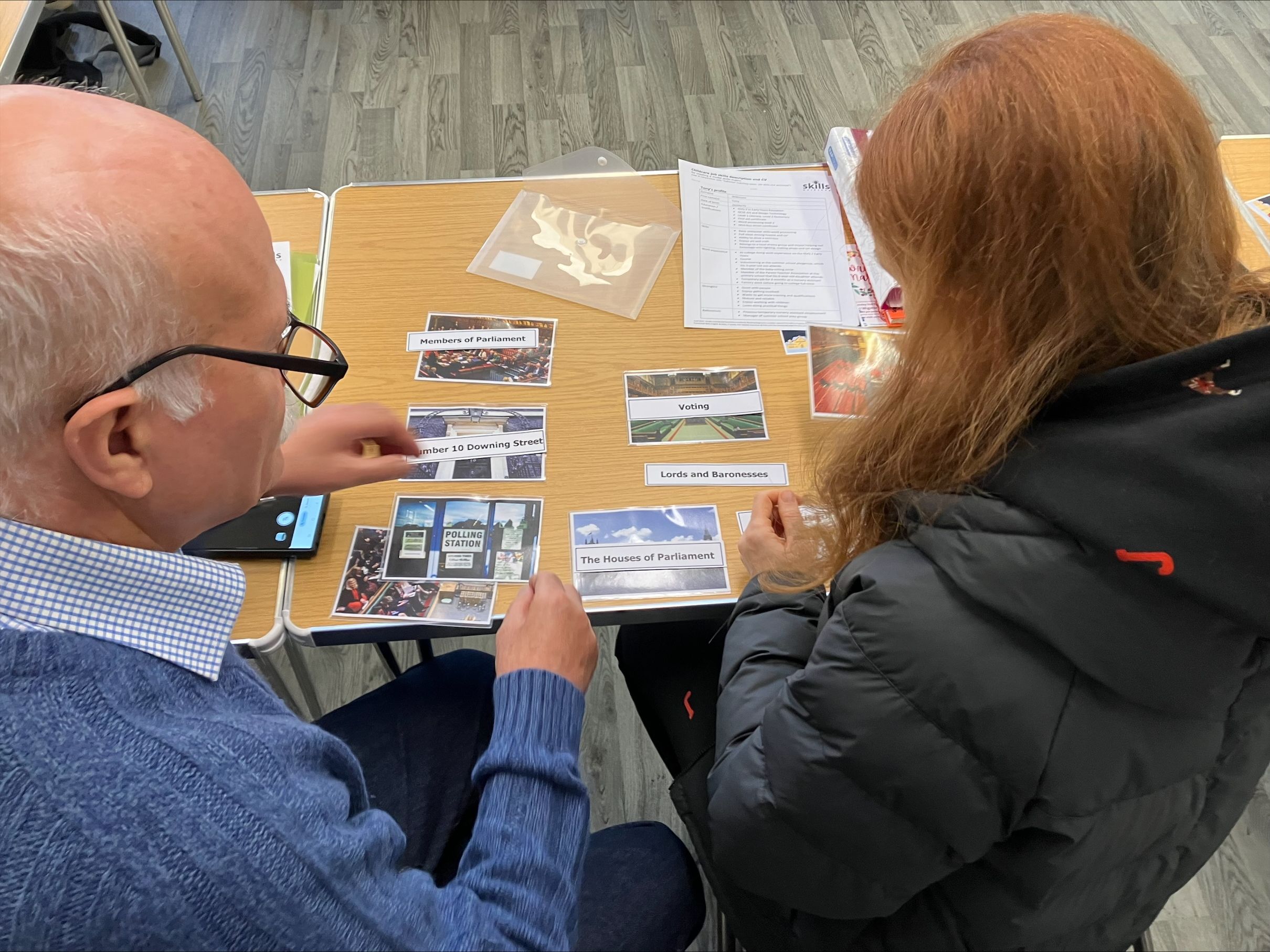Image of participants completing an activity during an ESOL session