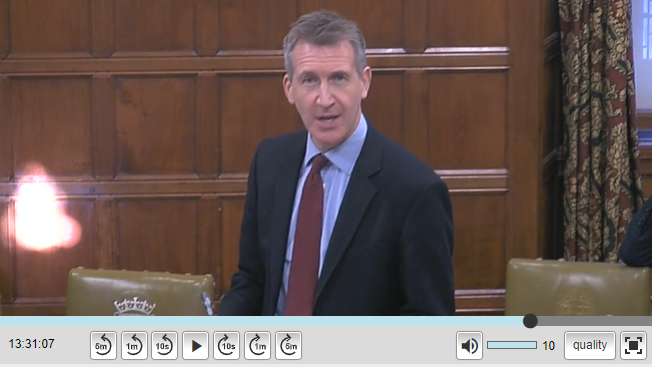 Still of debate led by Dan Jarvis MP