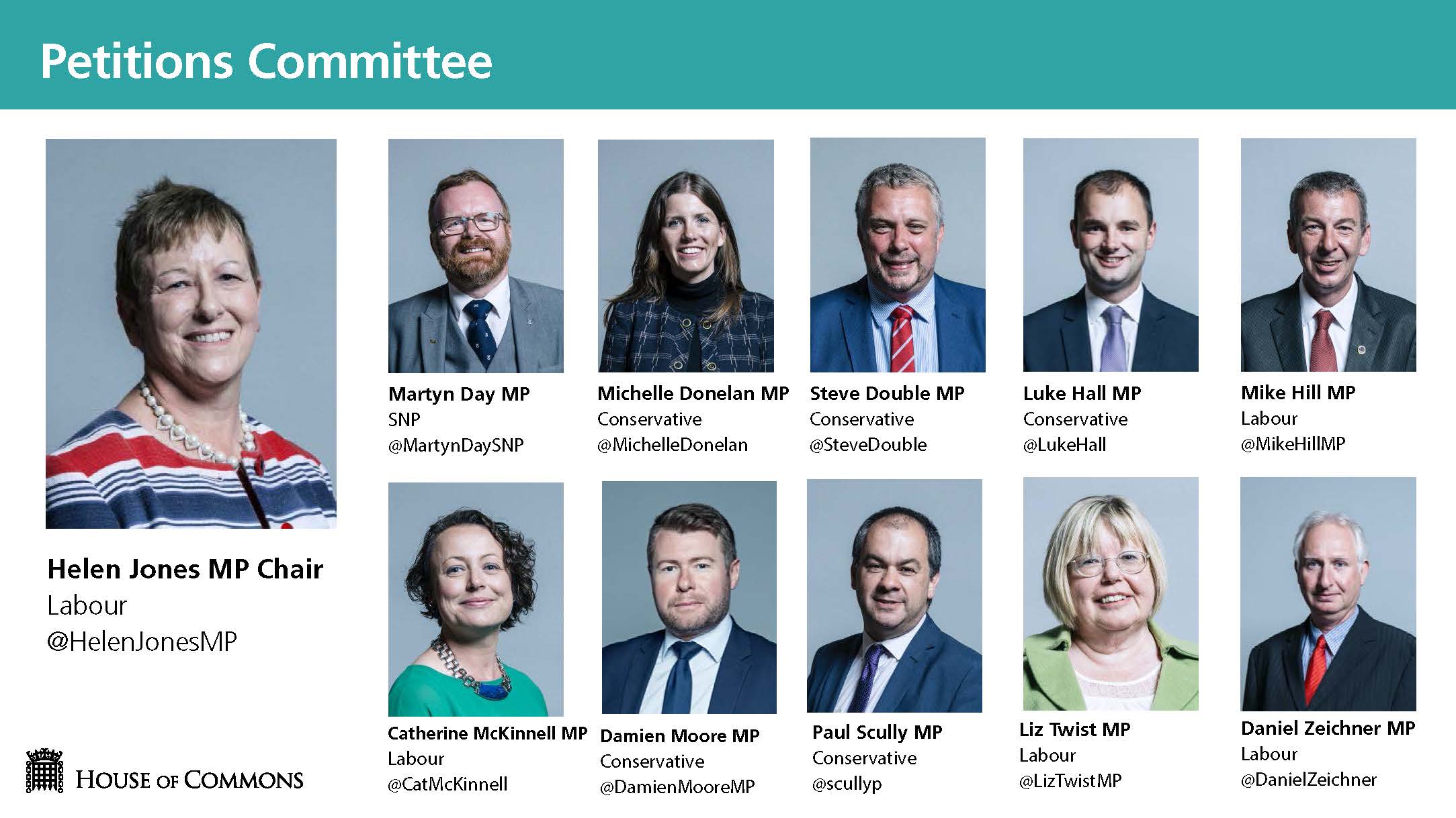 Petitions Committee membership - link goes to page on committees.parliament.uk website.