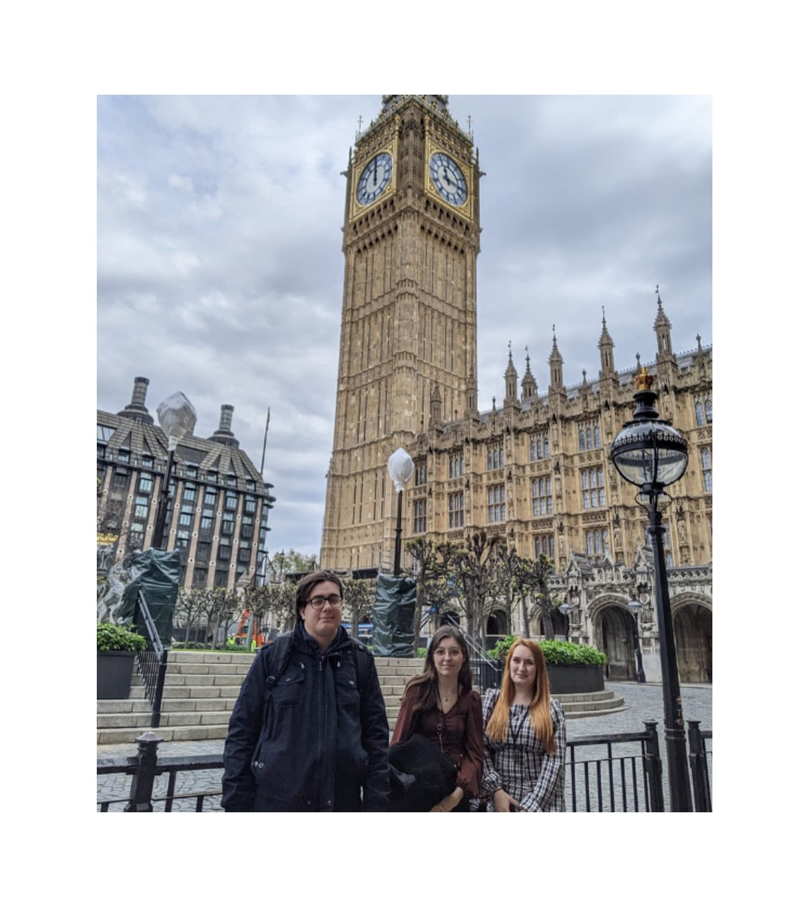 Picture of three young people from Leicestershire Cares visiting Parliament