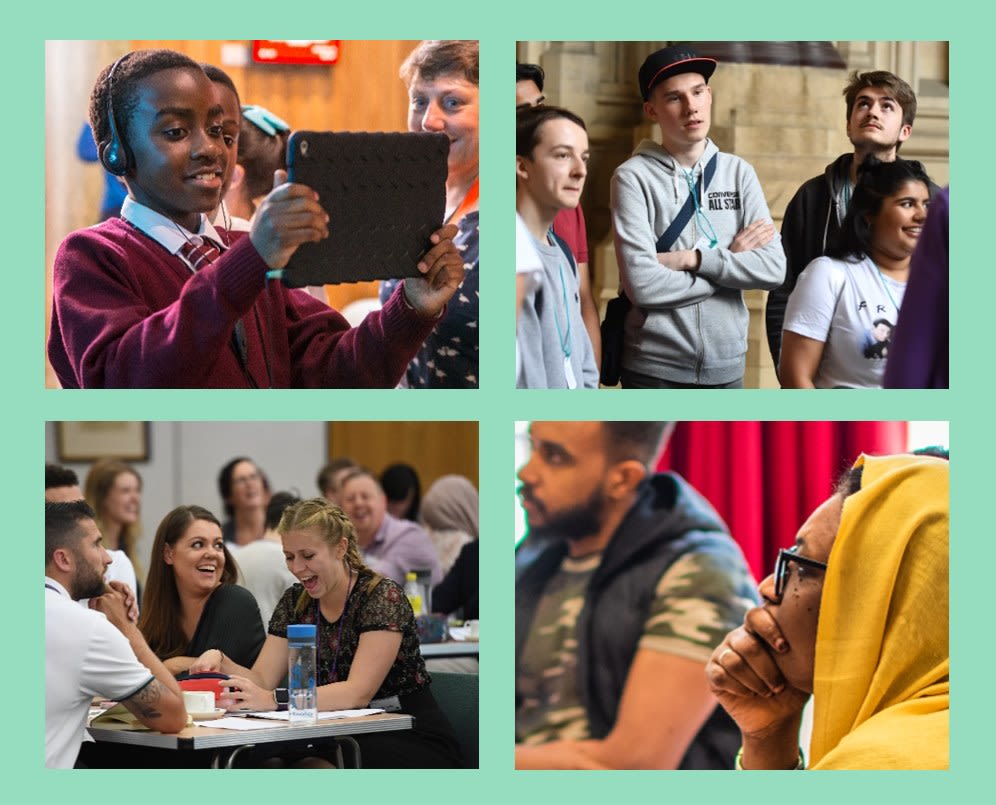 Picture of people doing different engagement activities