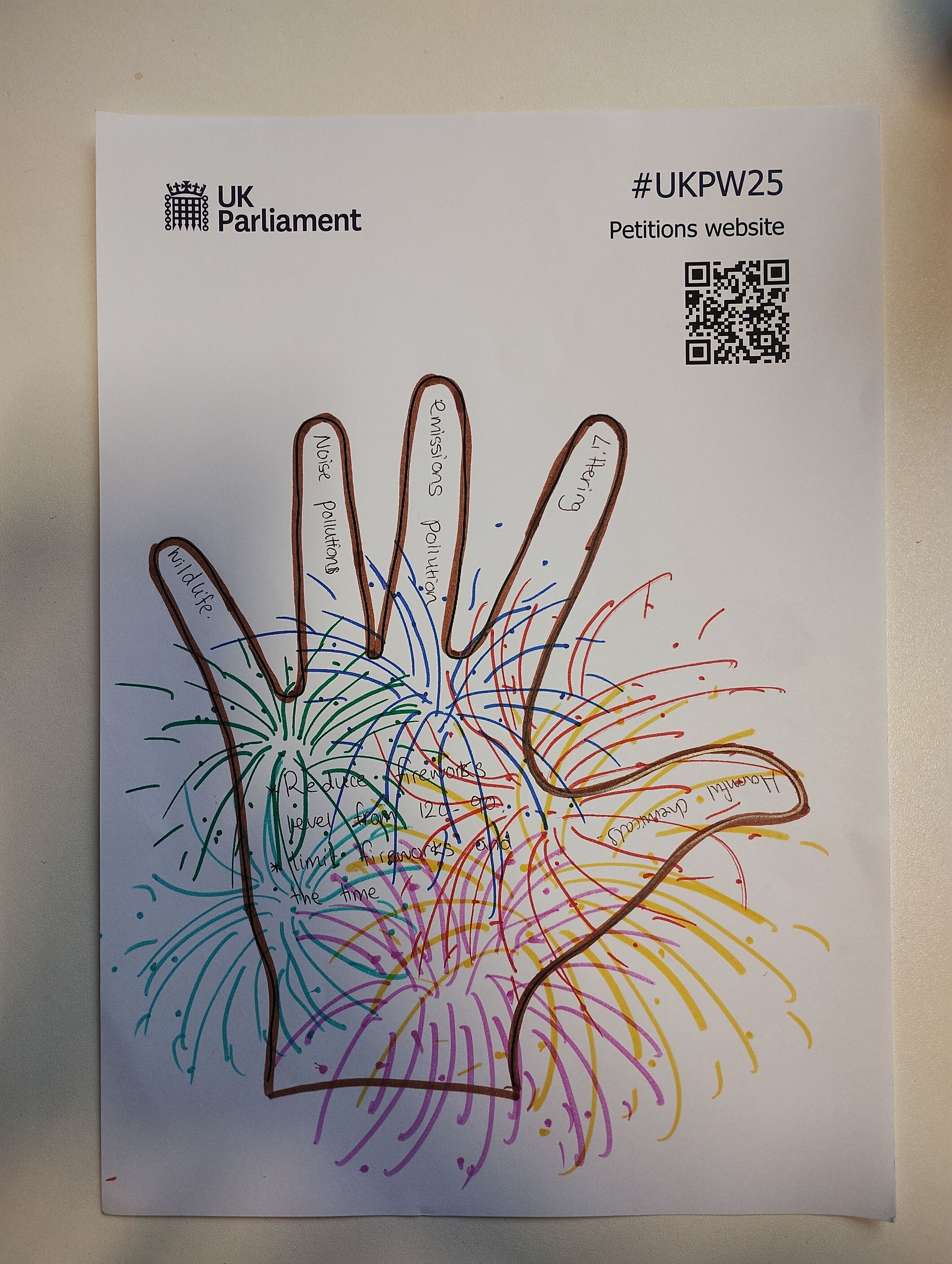 Artwork about petitions made by a participant