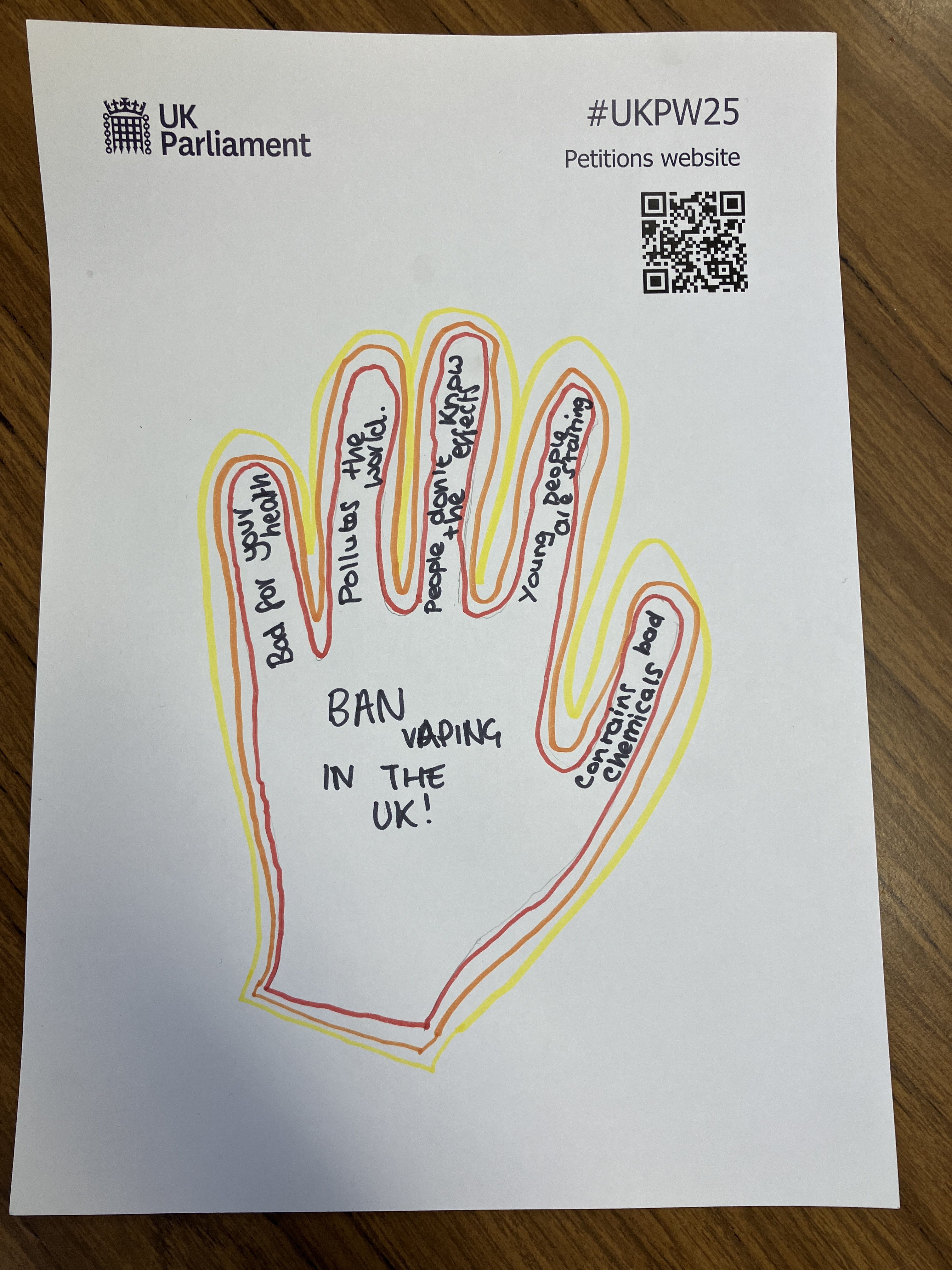 Artwork about petitions made by a participant