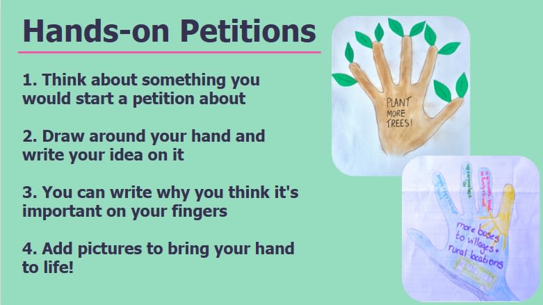 Instructions for the Hands On Petitions activity