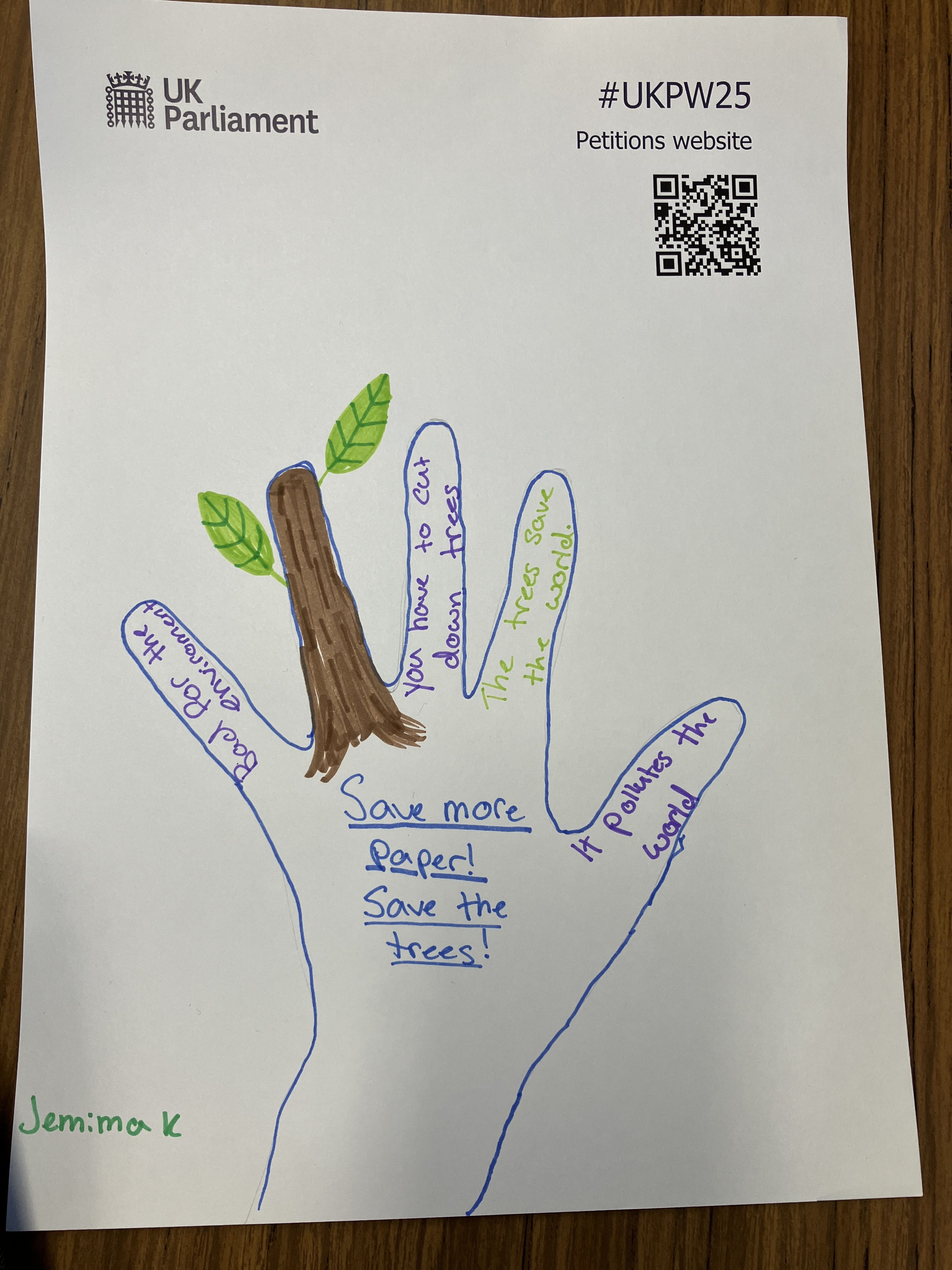 Artwork about petitions made by a participant