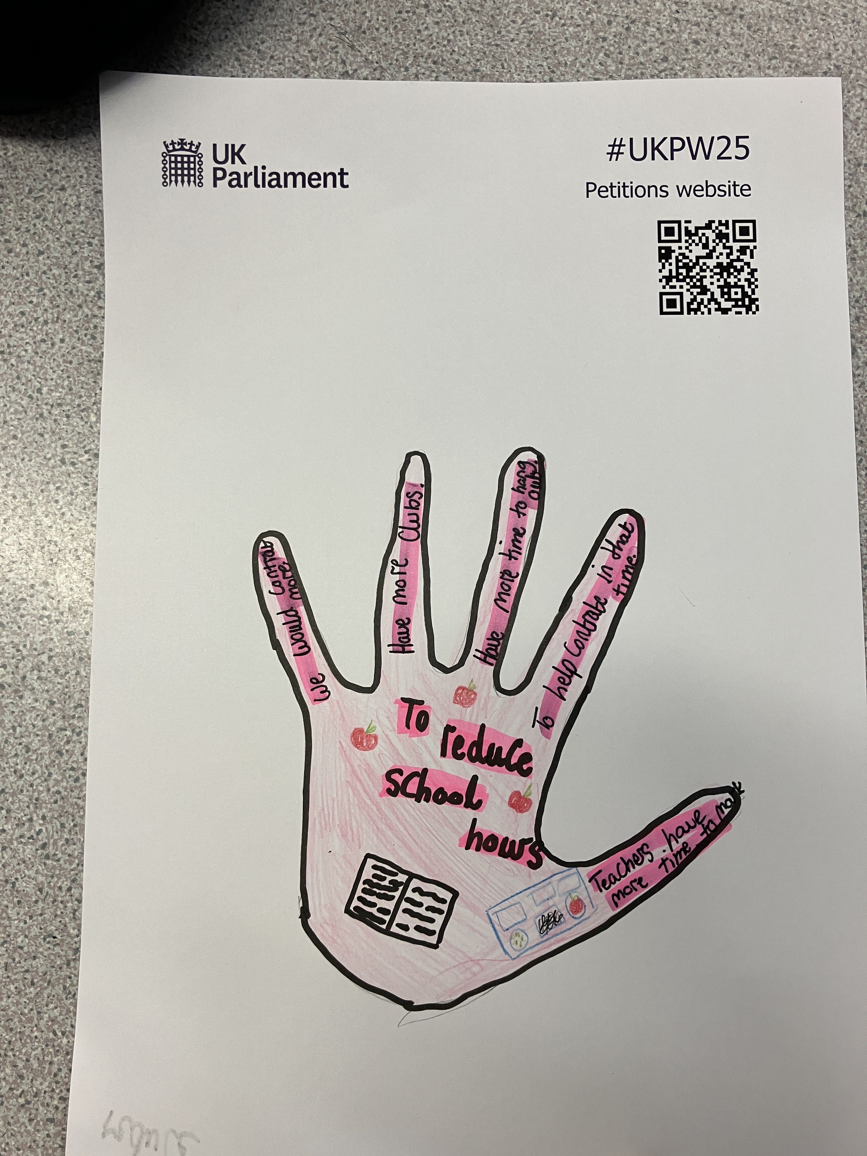 Artwork about petitions made by a participant