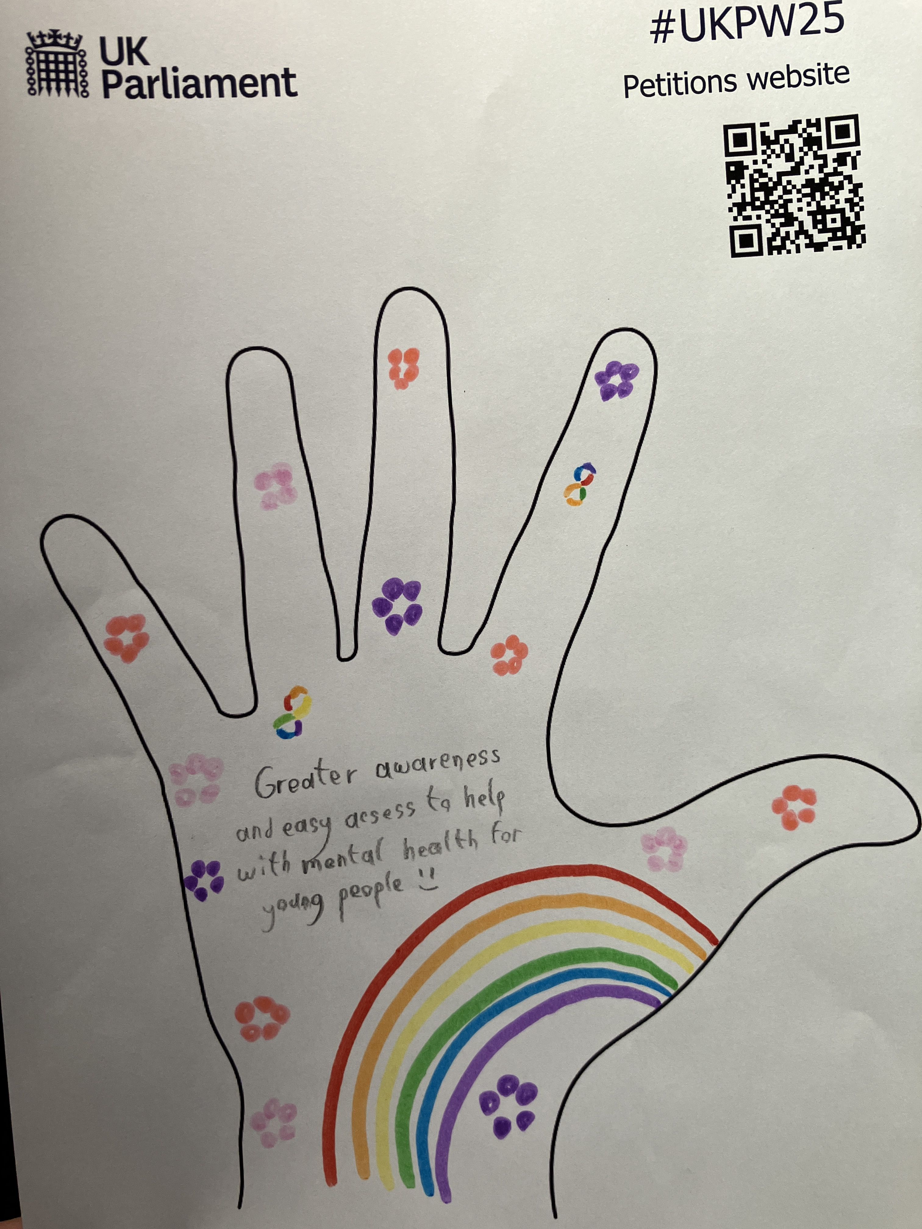 Artwork about petitions made by a participant