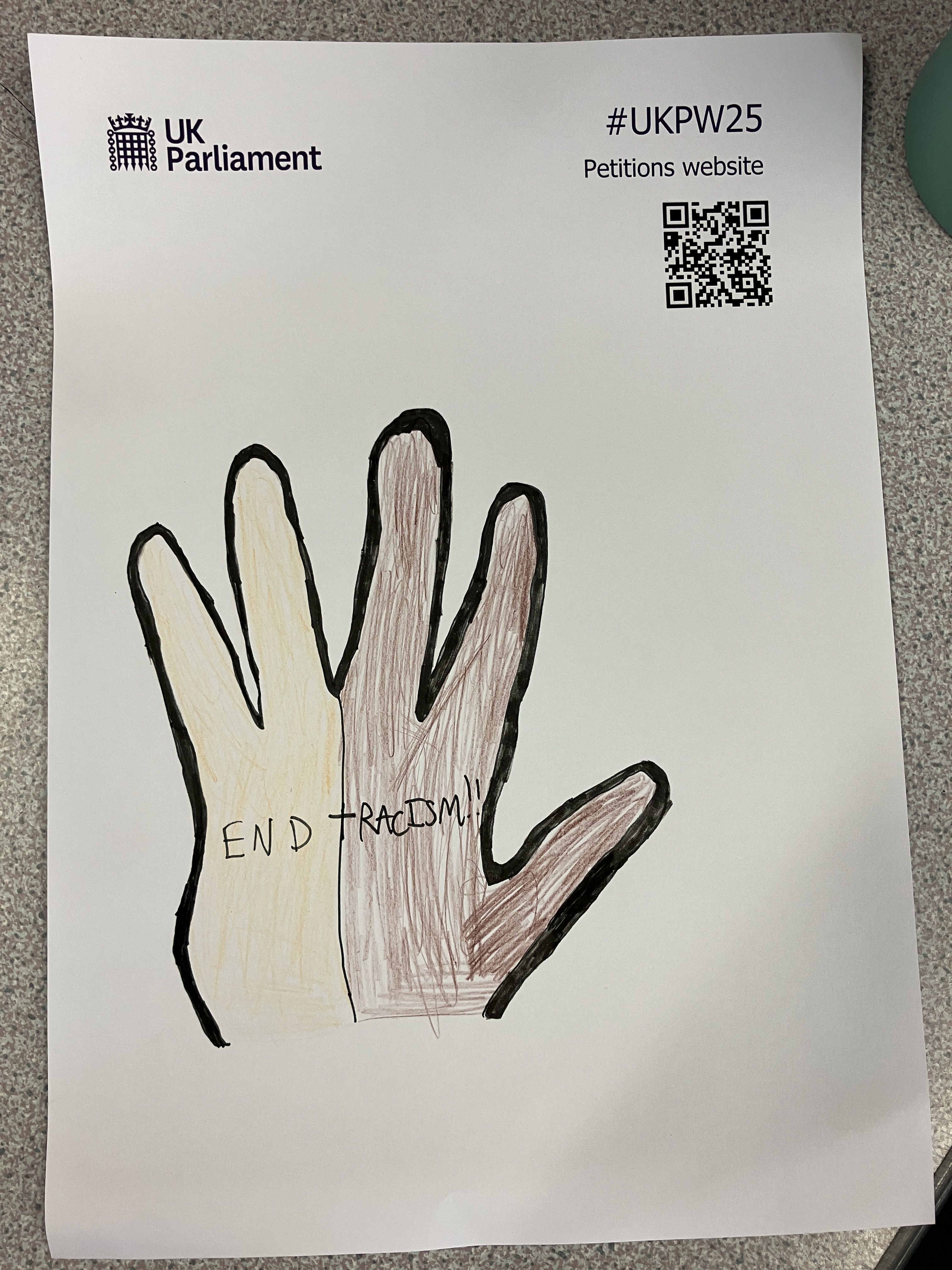 Artwork about petitions made by a participant