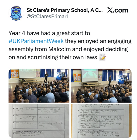 A tweet in praise of our East Midlands Outreach Officer