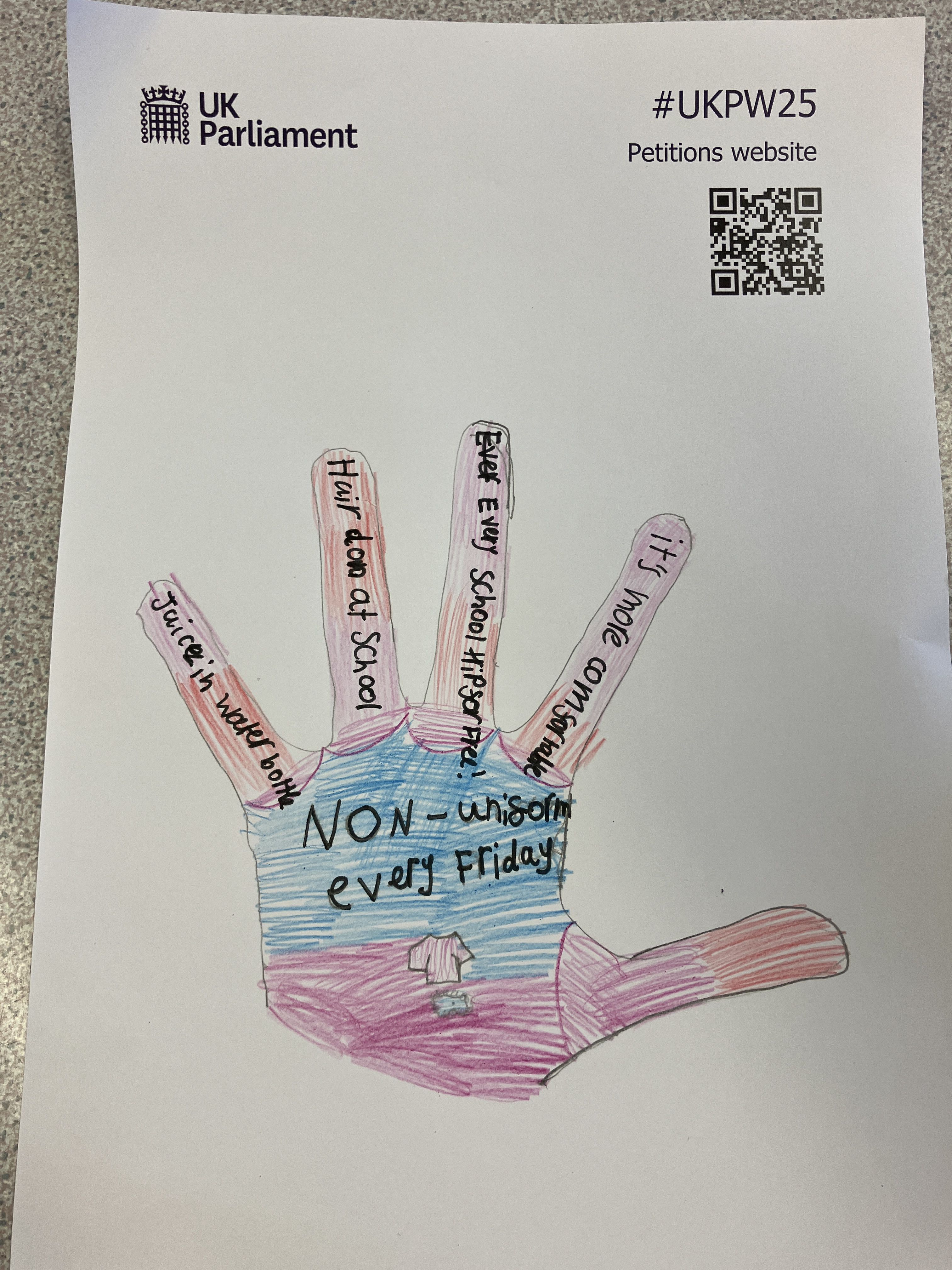 Artwork about petitions made by a participant