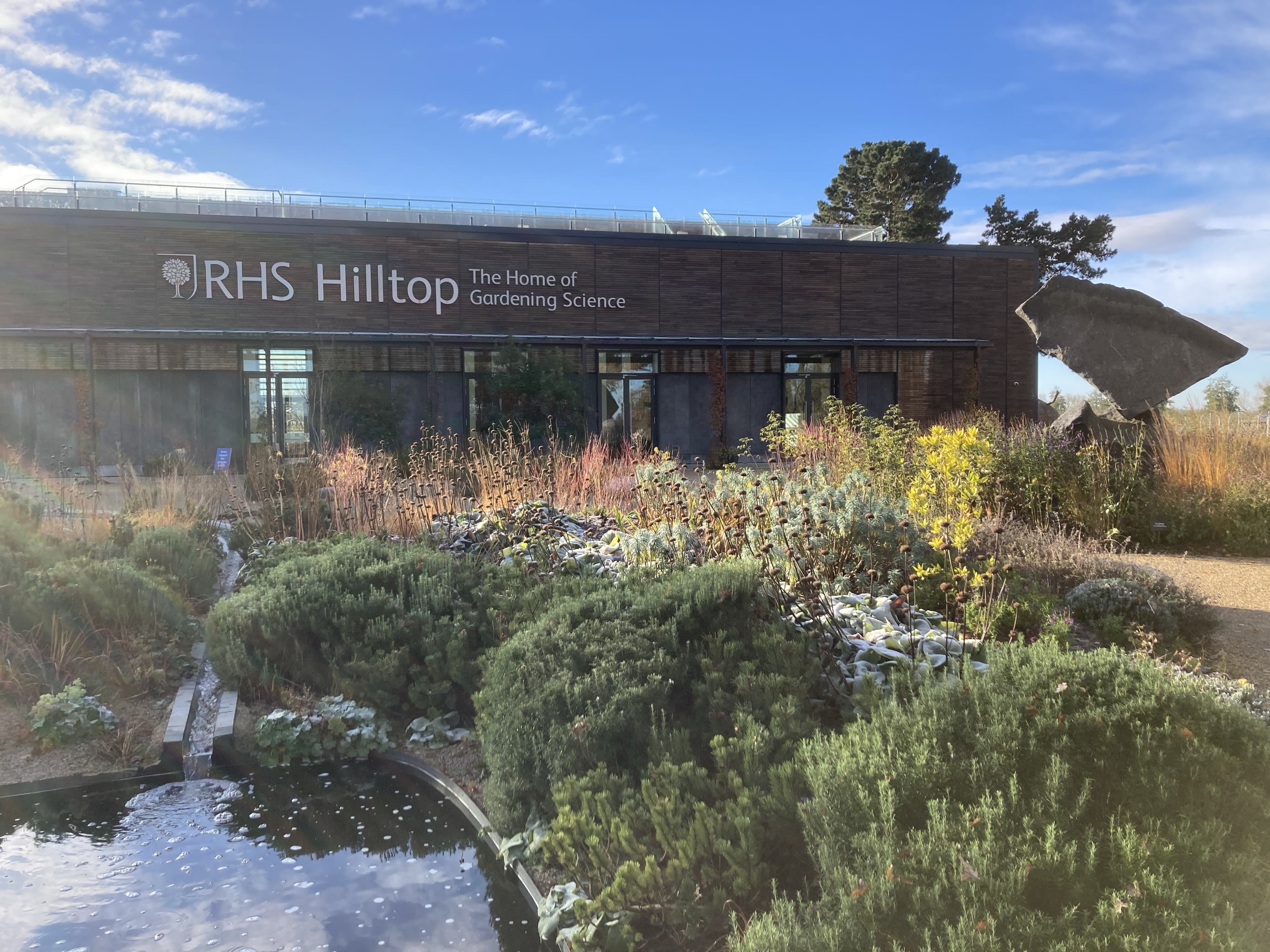A photograph of the gardens and learning centre at RHS Wisley
