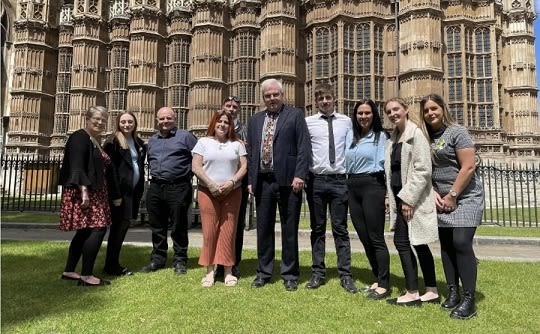 Image of Jade's family and Edwin Duggan (the petition creator) with Mark Tami MP in Westminster.