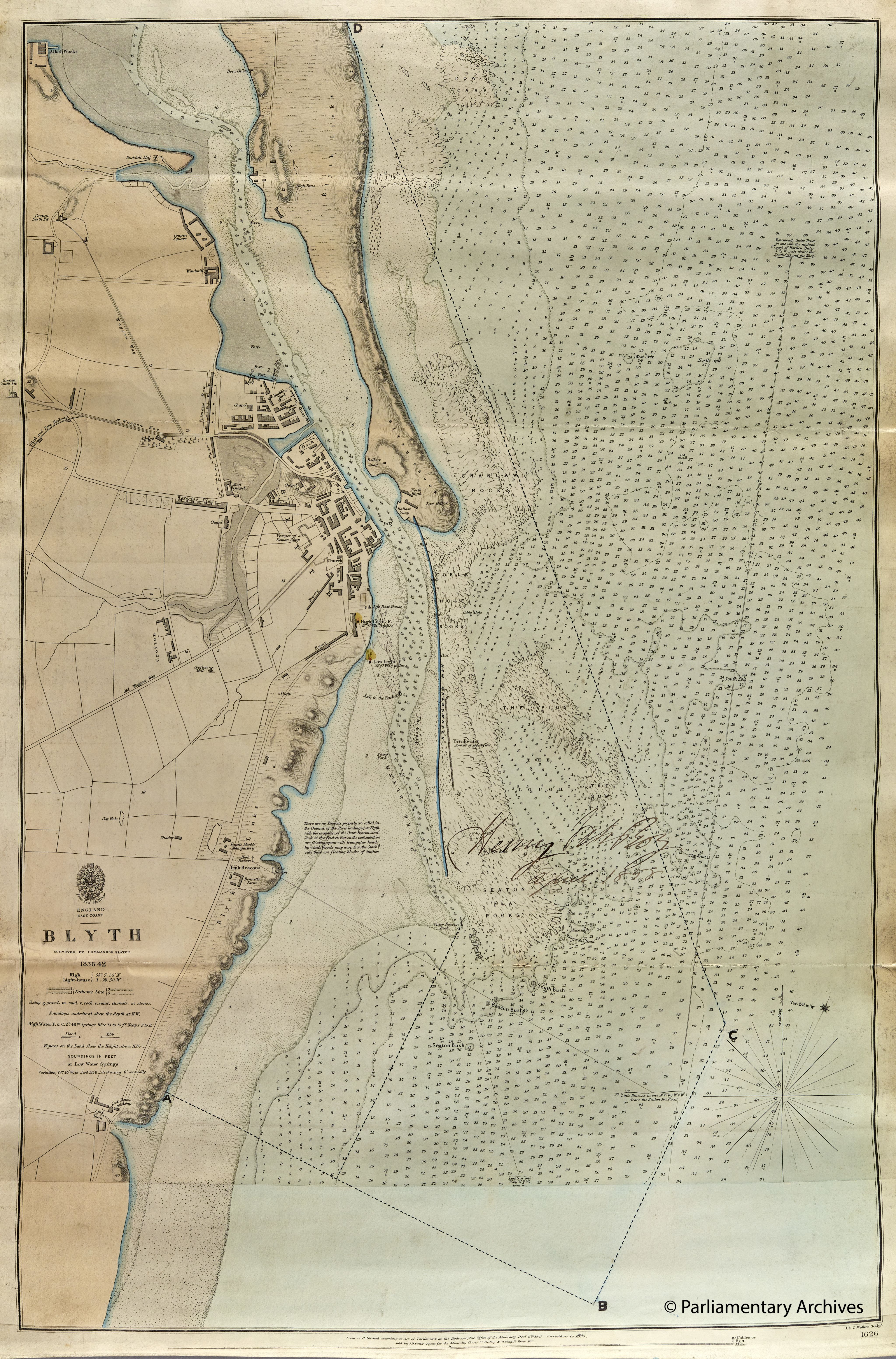image of a plan showing a coast line.