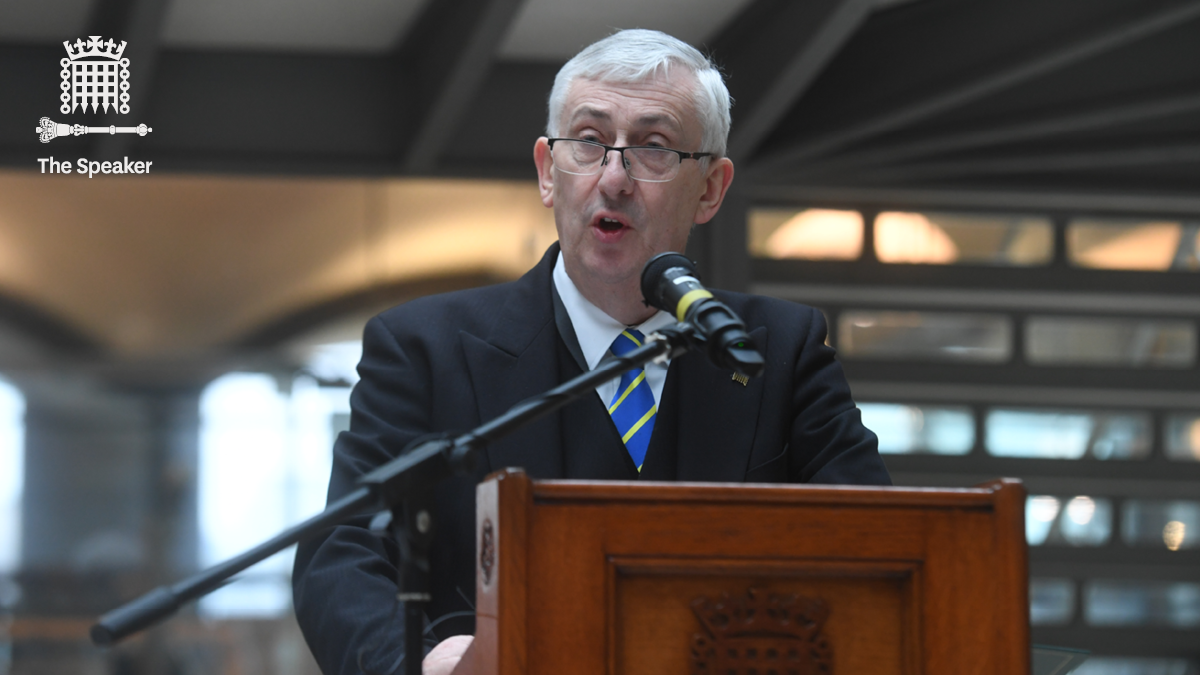 Image of Speaker Hoyle giving speech 