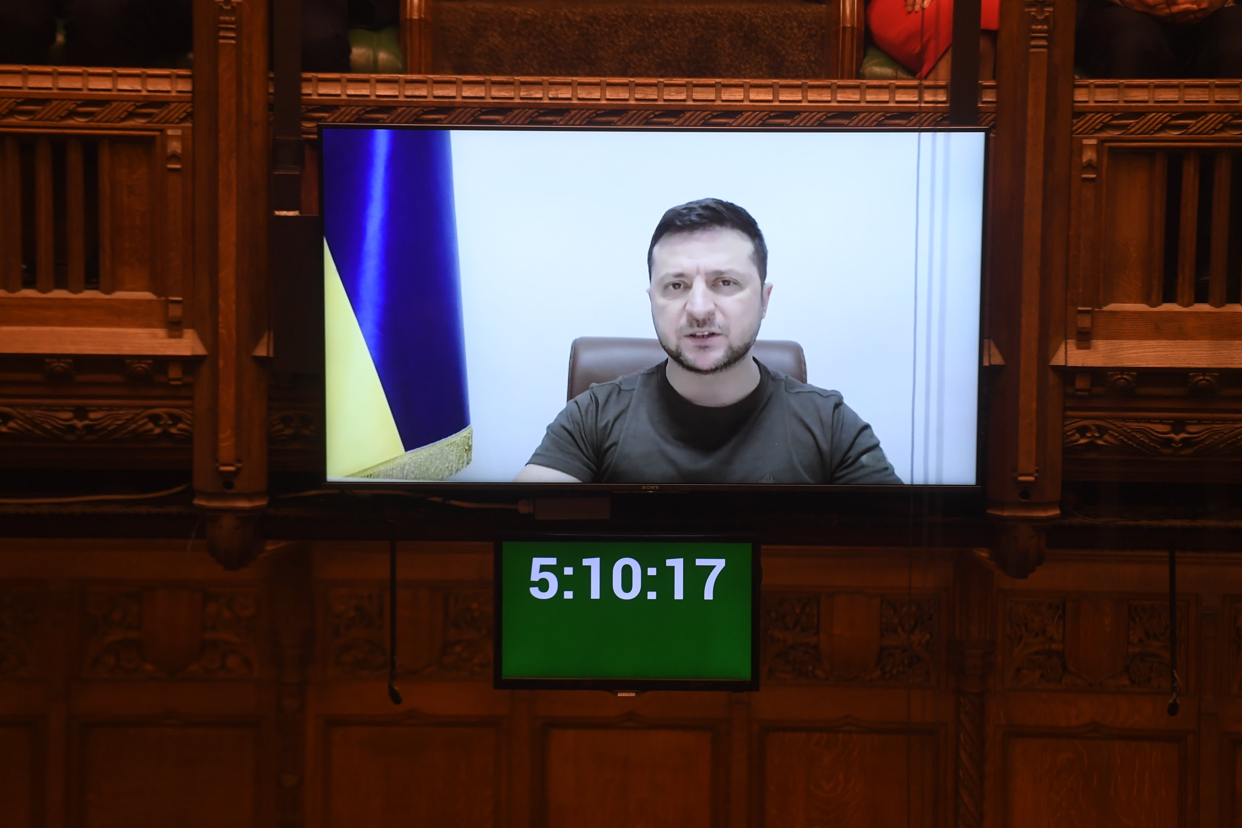 President Zelenskyy on screen