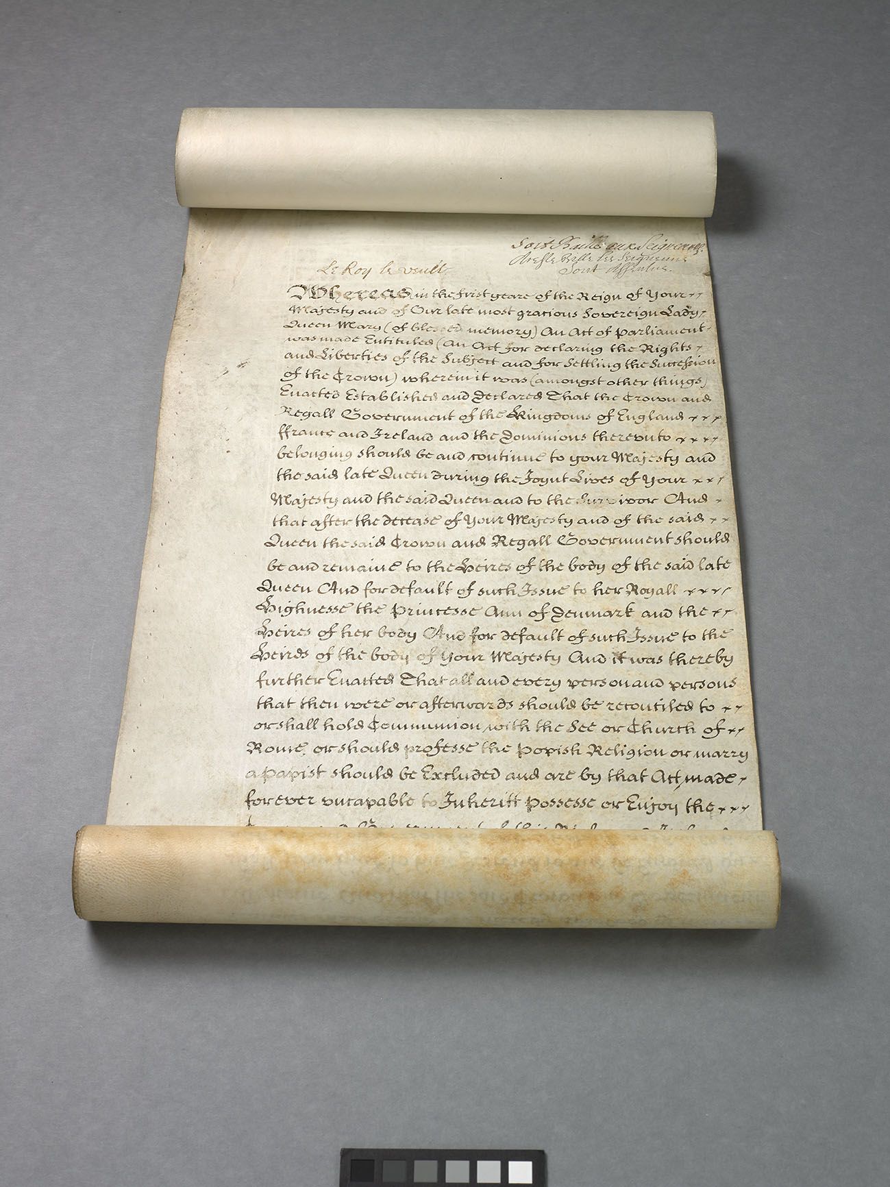 rolled manuscript document