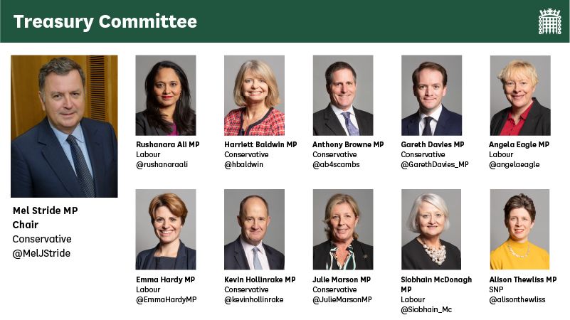 Treasury Committee membership as of 28 April 2022 - link goes to up to date membership on committees.parliament.uk