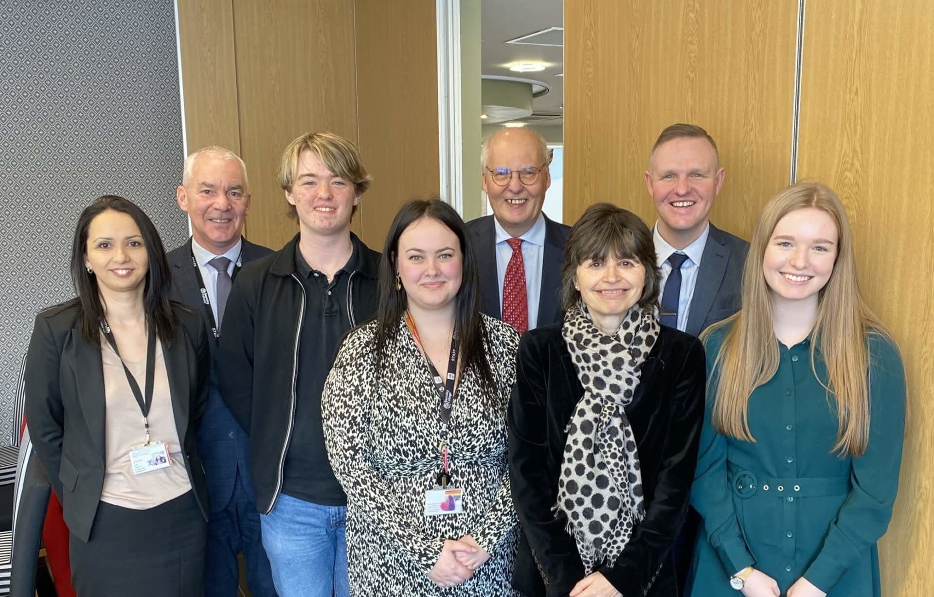 Baroness Parminter with students and Governors from Barnsley College